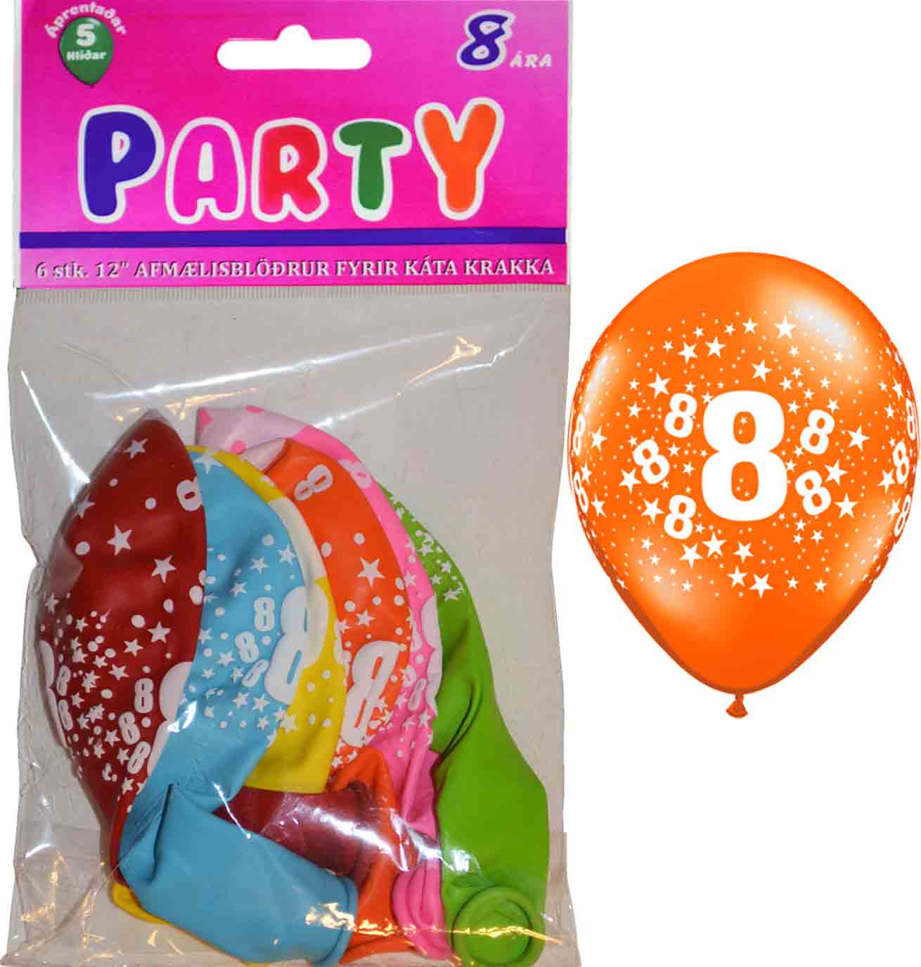 PARTÝ BLÖÐRUR vörunr. 70608-00